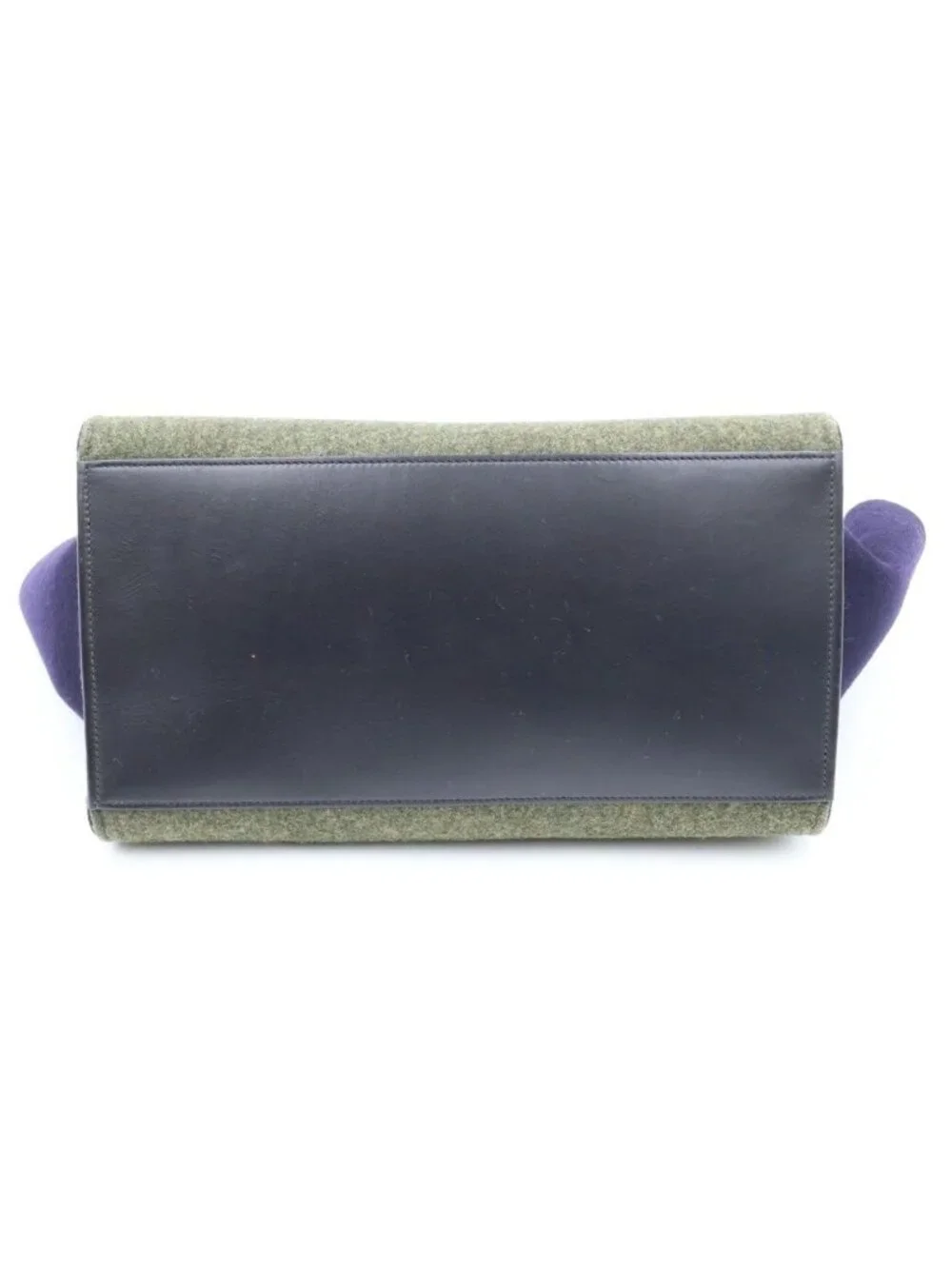 Celine Trapeze 2-Way Shoulder Bag Black Khaki Purple Leather Gold